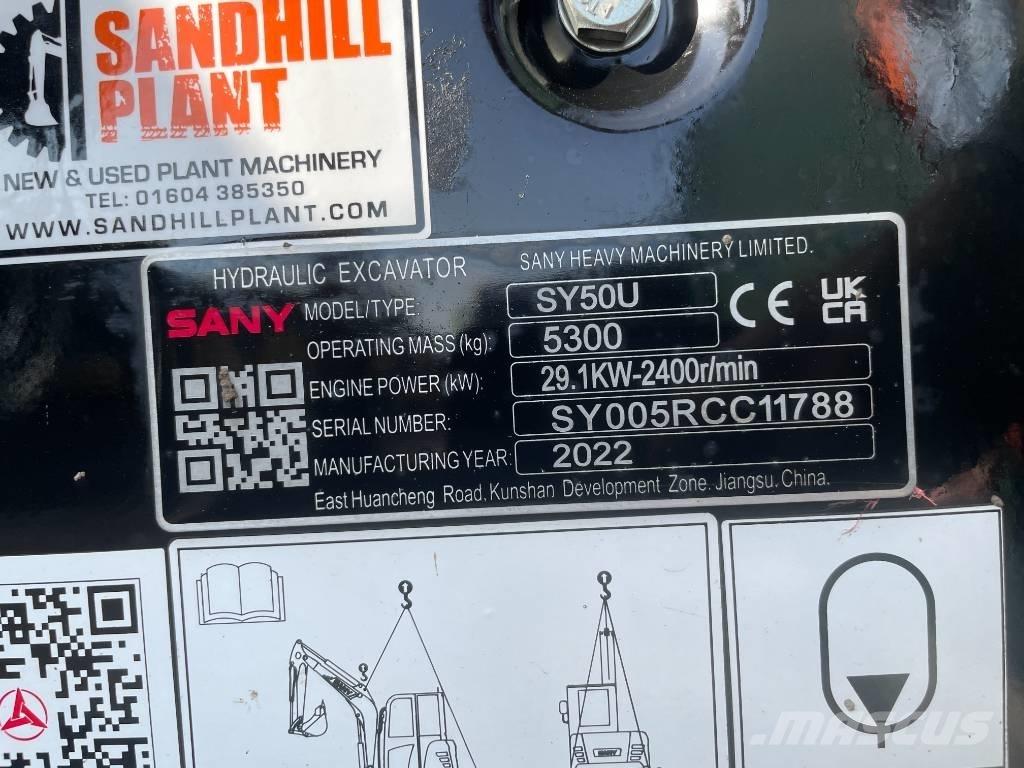 Sany SY 50 U Mini pelle < 7t