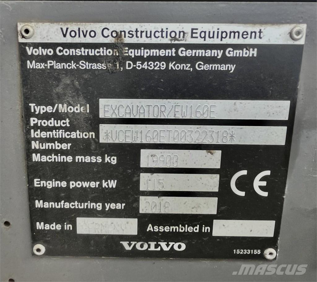 Volvo EW 160 E Pelle sur pneus