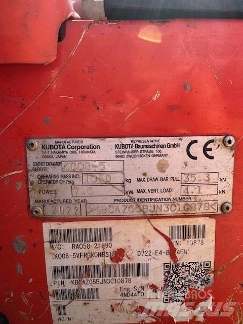 Kubota K 008-5 Mini pelle < 7t