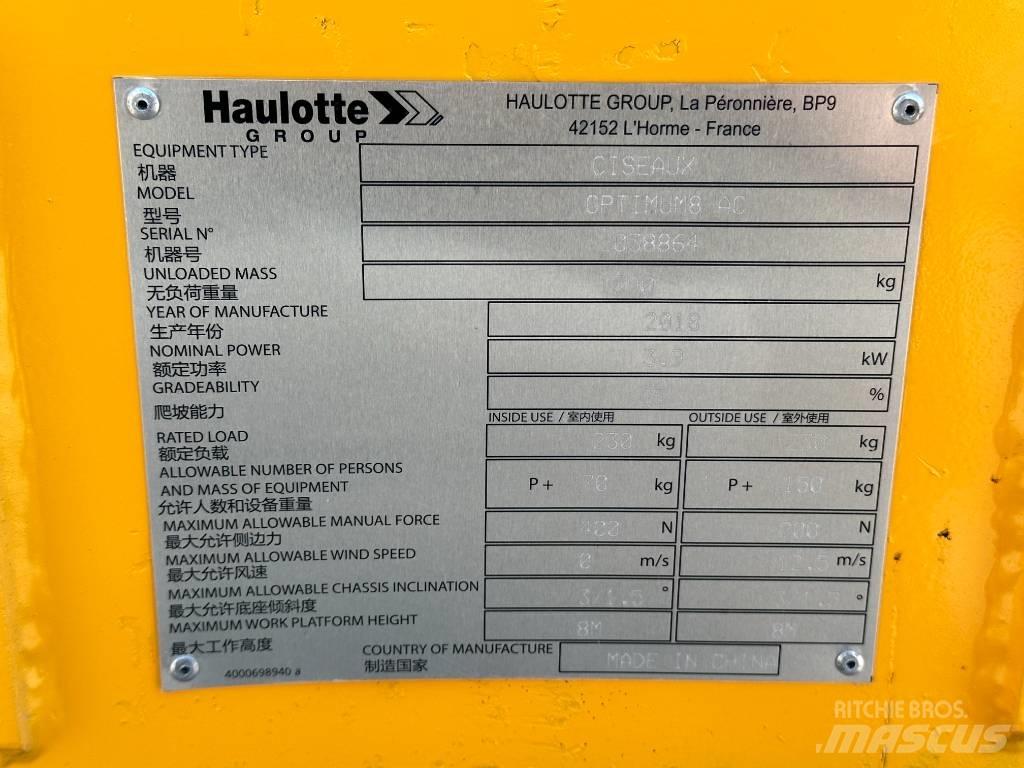 Haulotte OPTIMUM 8 Nacelle ciseaux