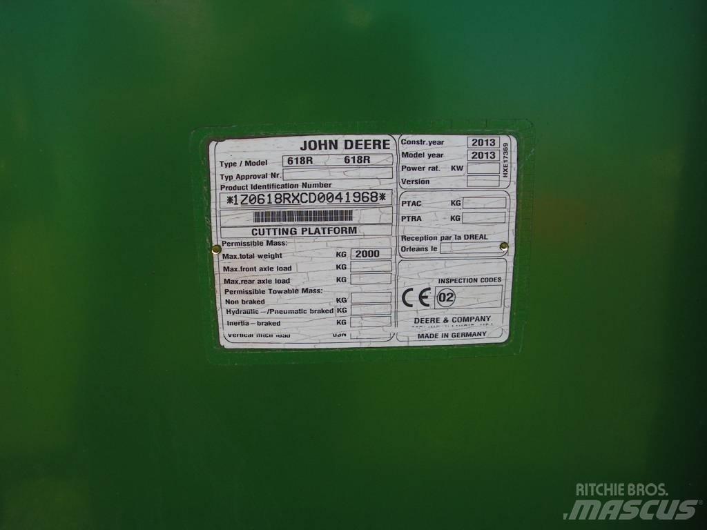 John Deere 618 R Barre de coupe pour moissonneuse batteuse