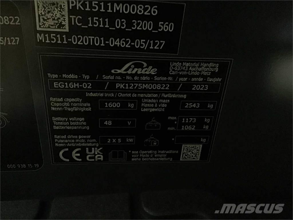 Linde EG16H Chariots élévateurs électriques