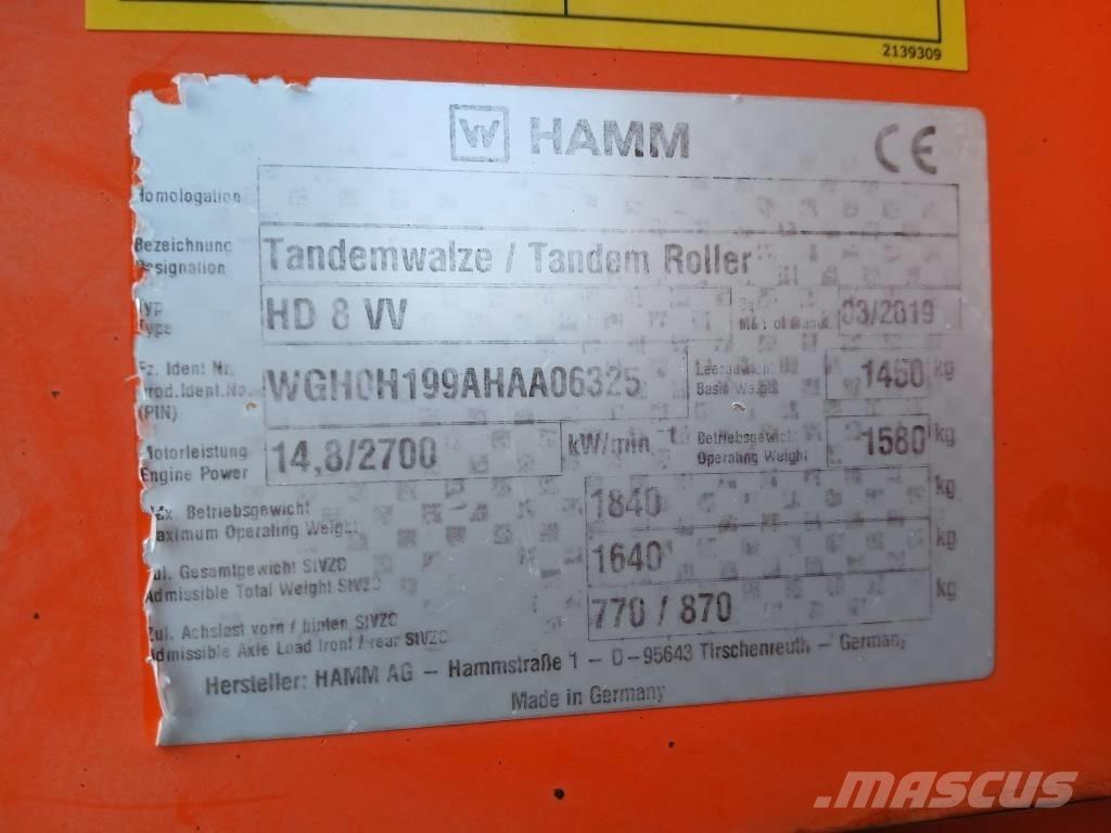 Hamm HD8 VV, Vält Rouleaux tandem