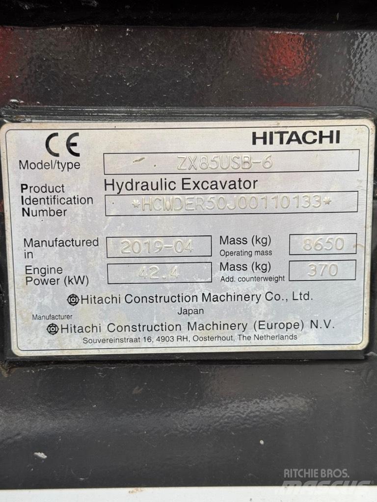 Hitachi ZX 85 US B-6 Mini pelle 7t-12t