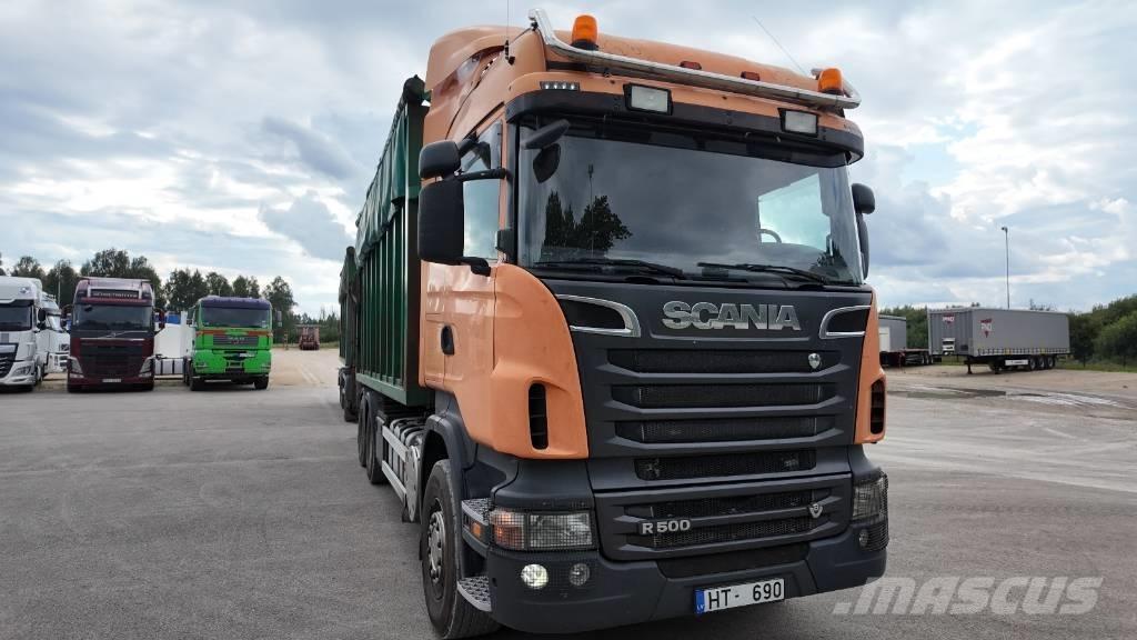 Scania R 500 Camion plateau ridelle avec grue