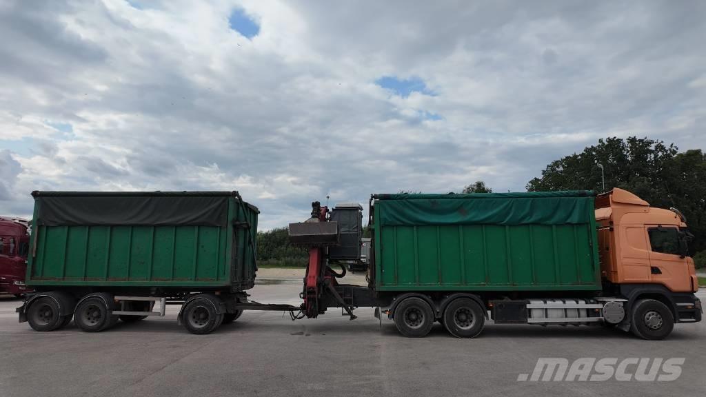 Scania R 500 Camion plateau ridelle avec grue