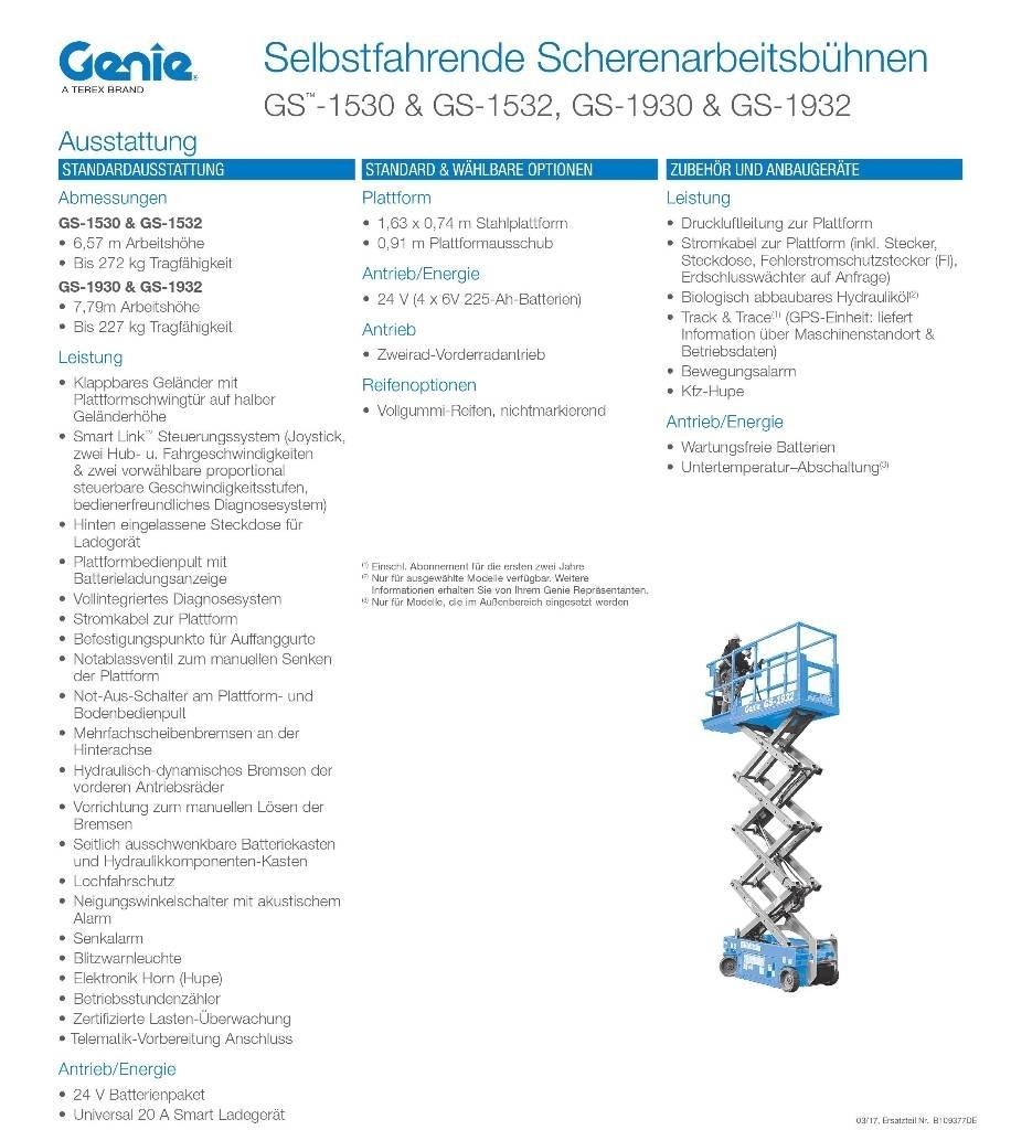 Genie GS1932e Nacelle ciseaux