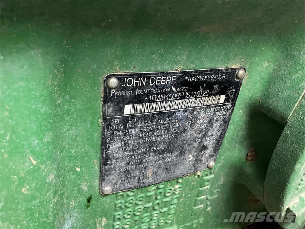 John Deere 8400R Tracteur