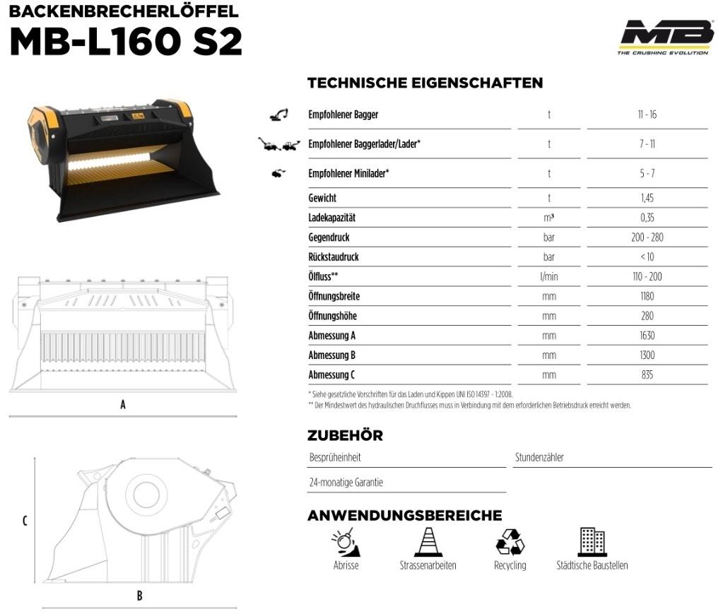 MB Crusher L 160 S2 Marteau hydraulique