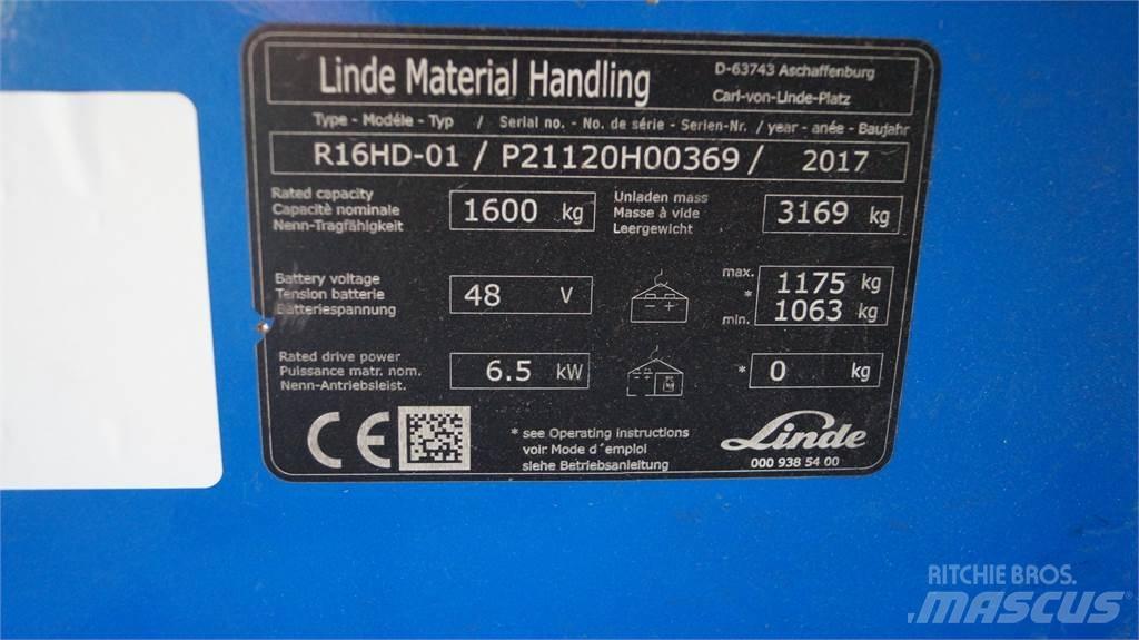 Linde R16HD Chariot à mât rétractable