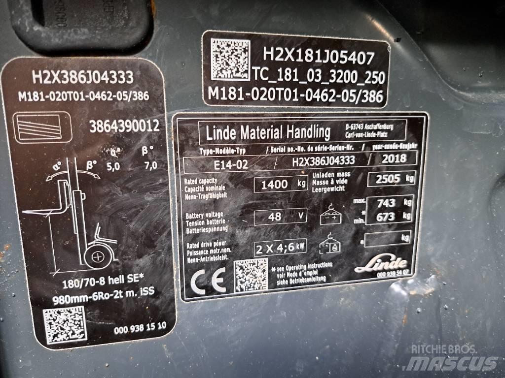 Linde E 14 EVO Chariots élévateurs électriques