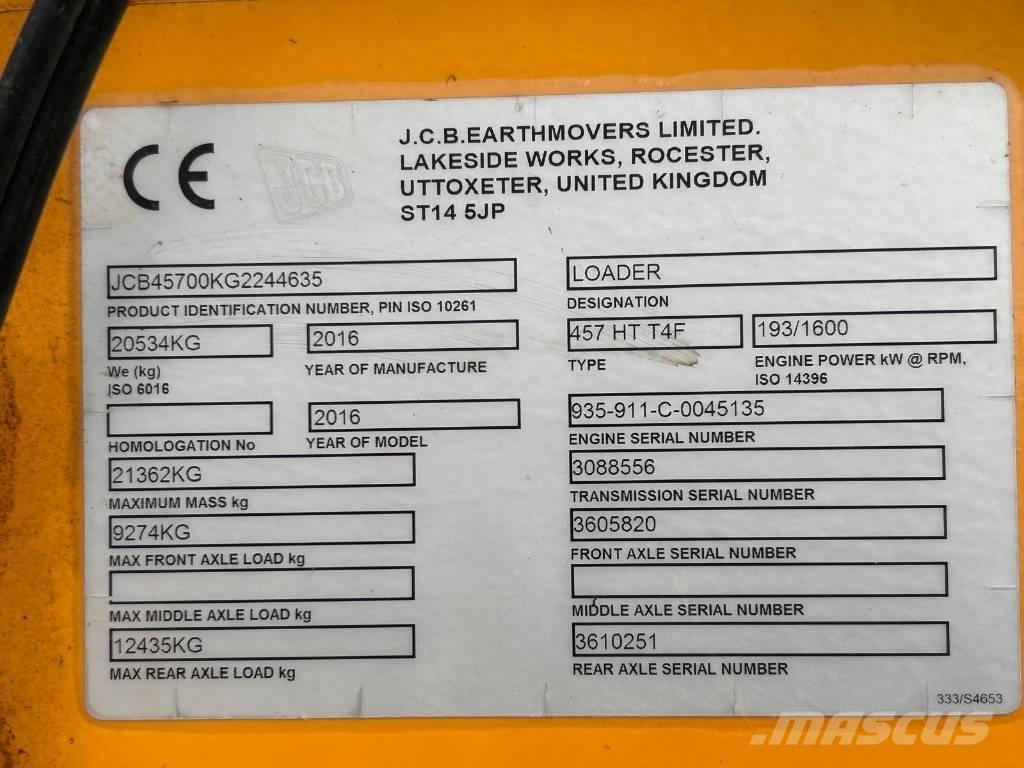 JCB 457 HT Chargeuse sur pneus