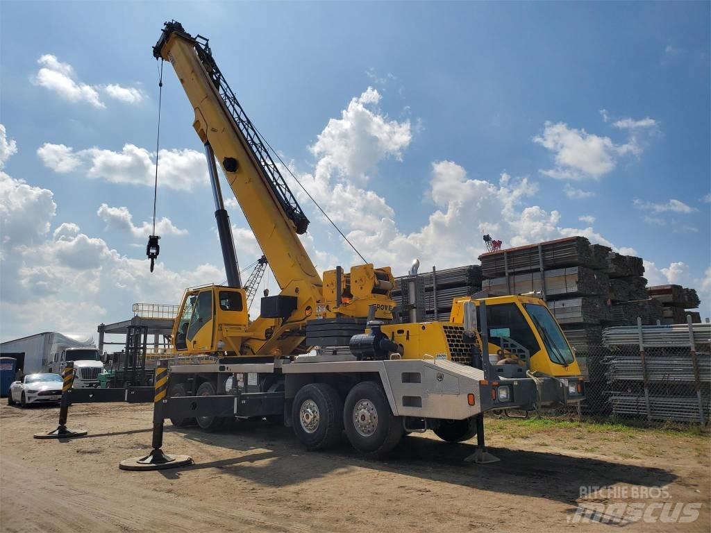 Grove TMS 800 E Camion plateau ridelle avec grue