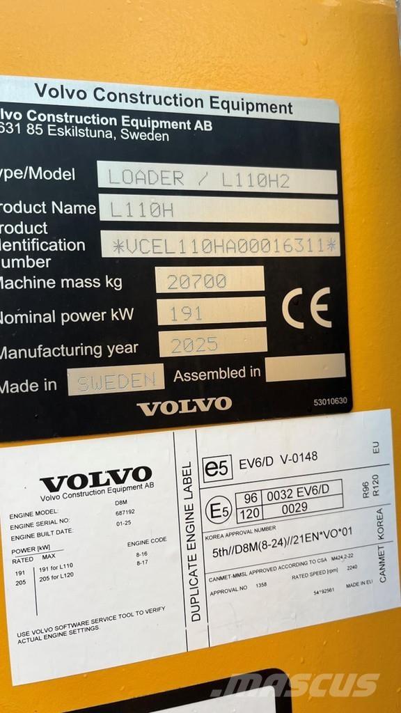 Volvo L110H Chargeuse sur pneus