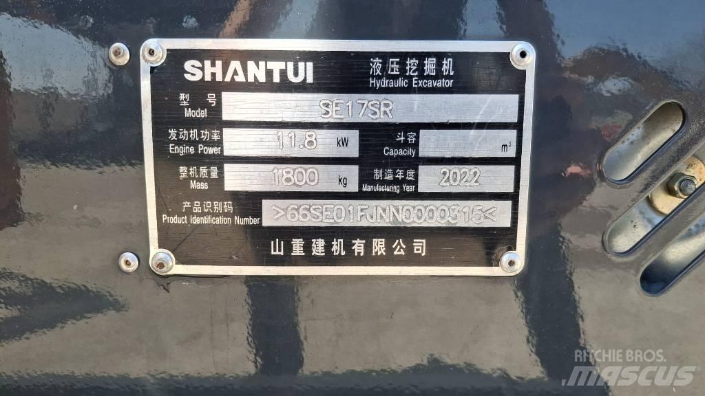 Shantui SE 17 SR Mini pelle < 7t