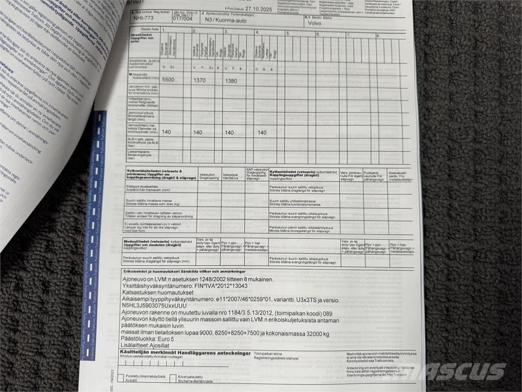 Volvo FH500 8x4 Châssis cabine