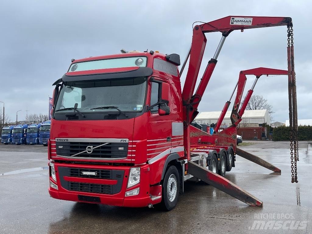 Volvo Fh 500 Camion plateau ridelle avec grue