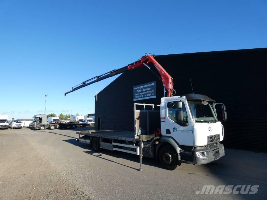 Renault D Camion plateau ridelle avec grue