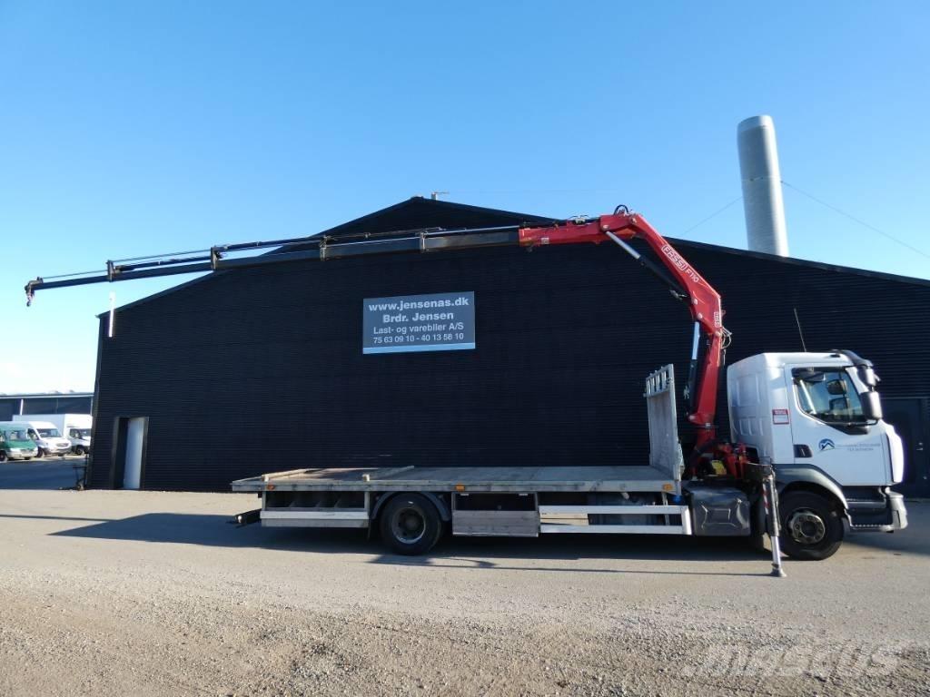 Renault D Camion plateau ridelle avec grue