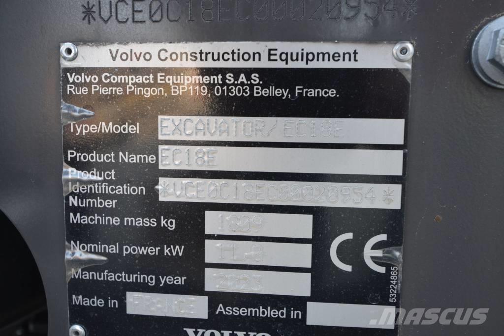 Volvo EC 18 E Mini pelle < 7t