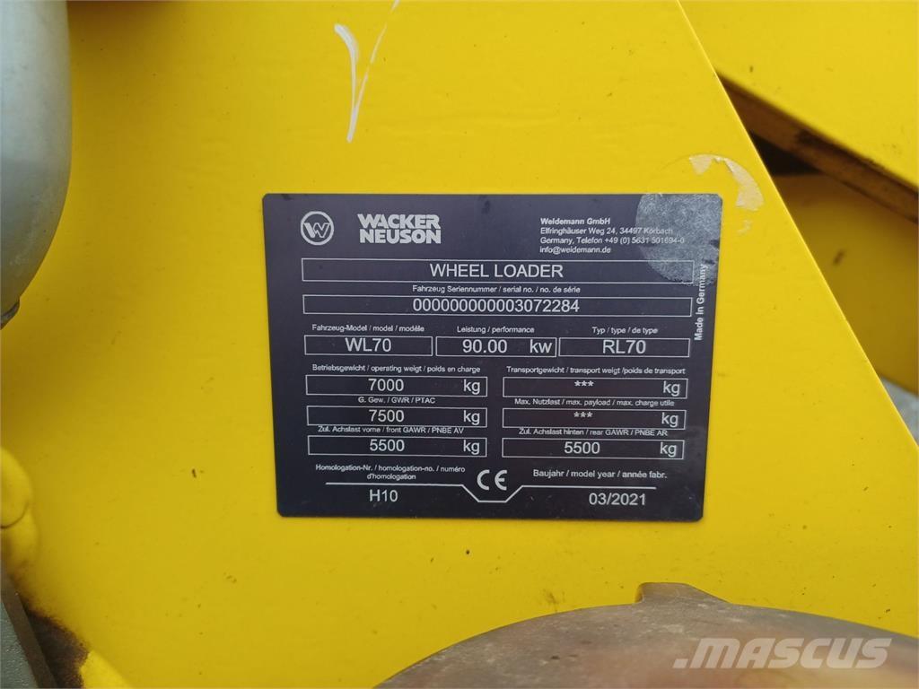 Weidemann WL70 Chargeuse sur pneus