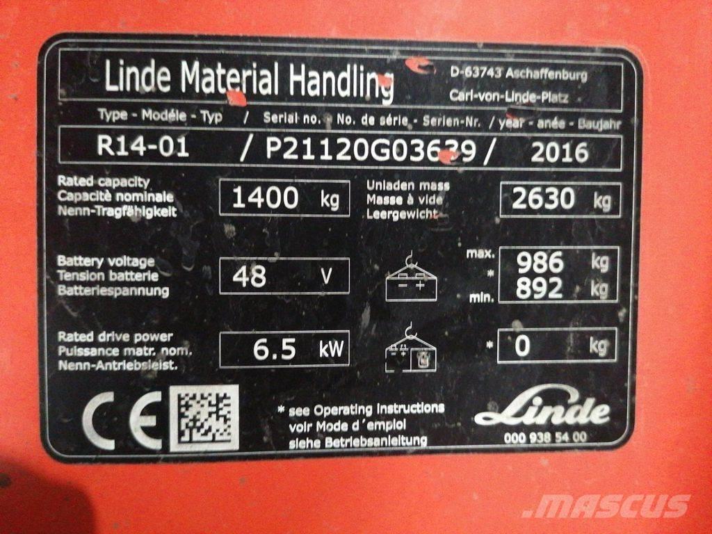 Linde R14-01 Chariot à mât rétractable