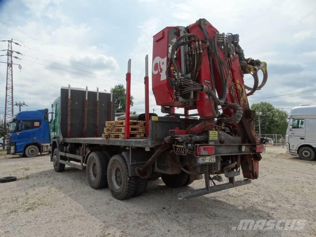 Scania G400 Camion plateau ridelle avec grue