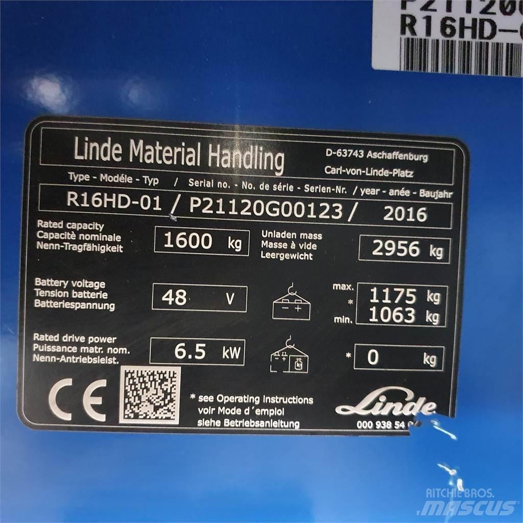 Linde R16HD Chariot à mât rétractable