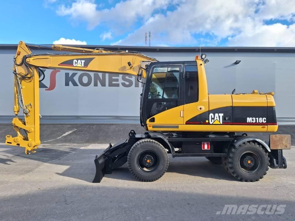 CAT M316C Pelle sur pneus