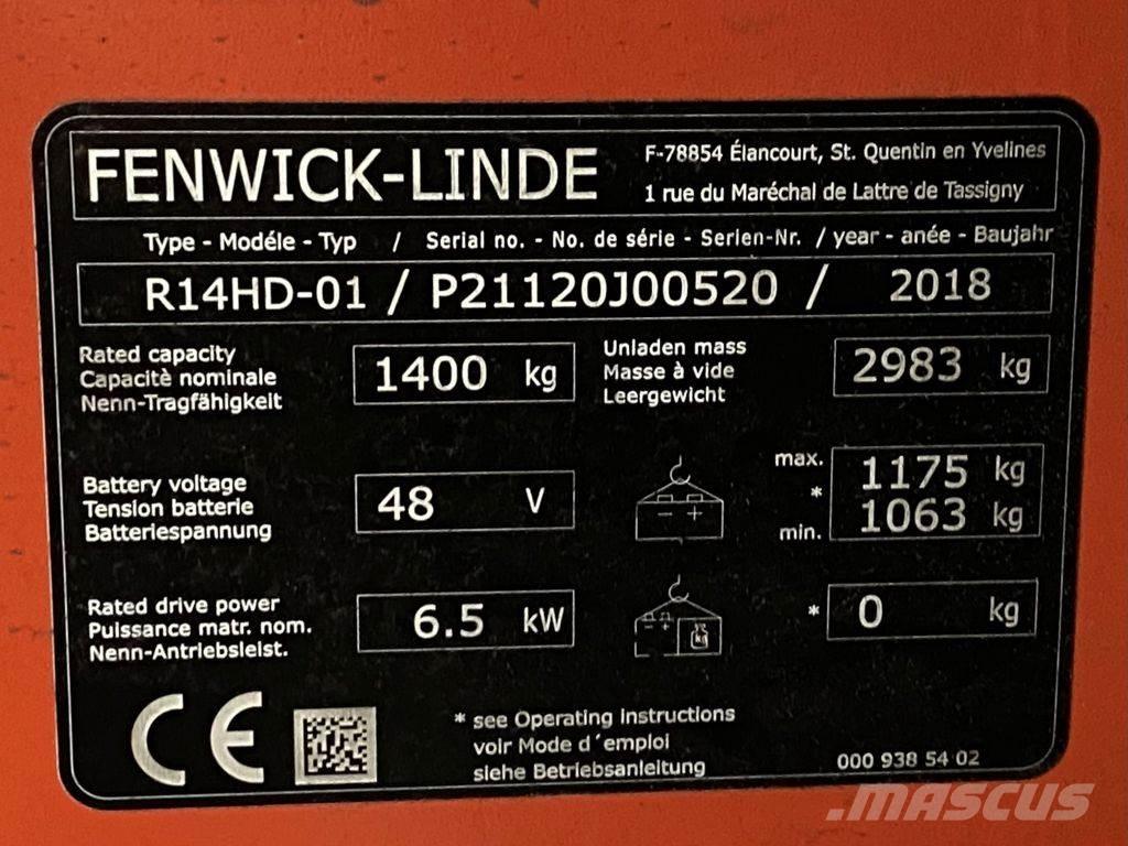 Linde R14HD Chariot à mât rétractable