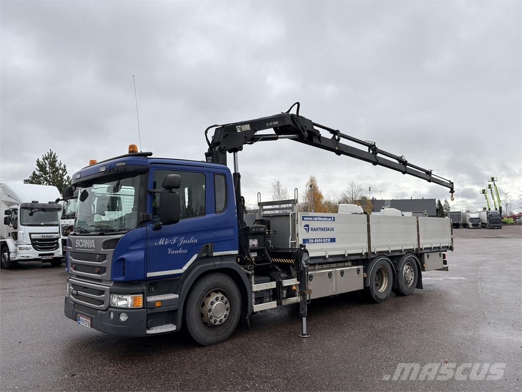 Scania P360 6x2*4 Camion plateau ridelle avec grue