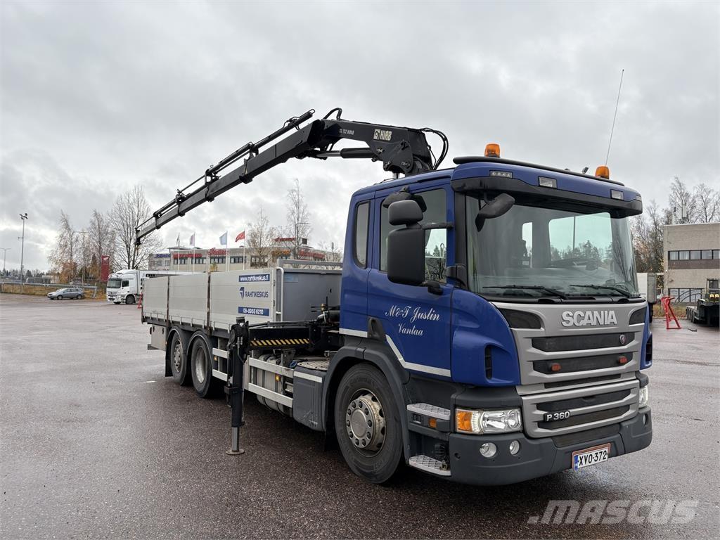 Scania P360 6x2*4 Camion plateau ridelle avec grue