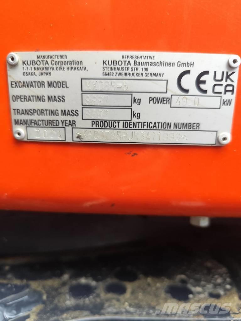 Kubota KX 085-5 Mini pelle 7t-12t