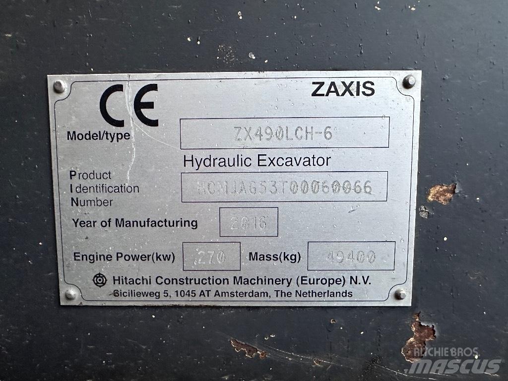Hitachi ZX 490 LCH Pelle sur chenilles