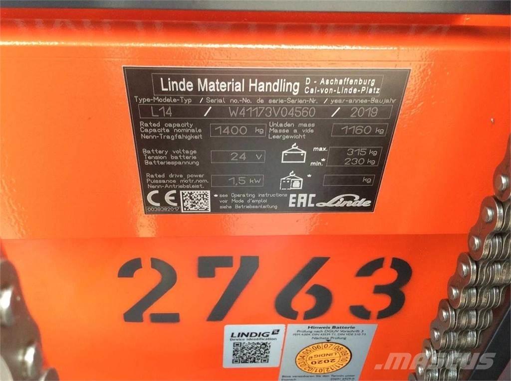 Linde L14I Gerbeurs Automoteurs