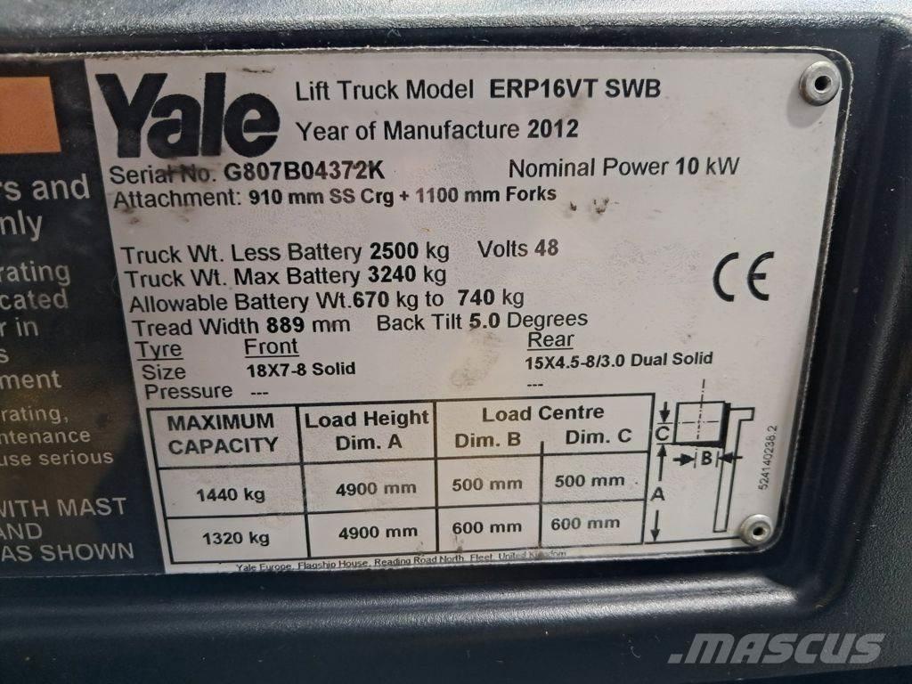 Yale ERP16VT SWB Chariots élévateurs électriques