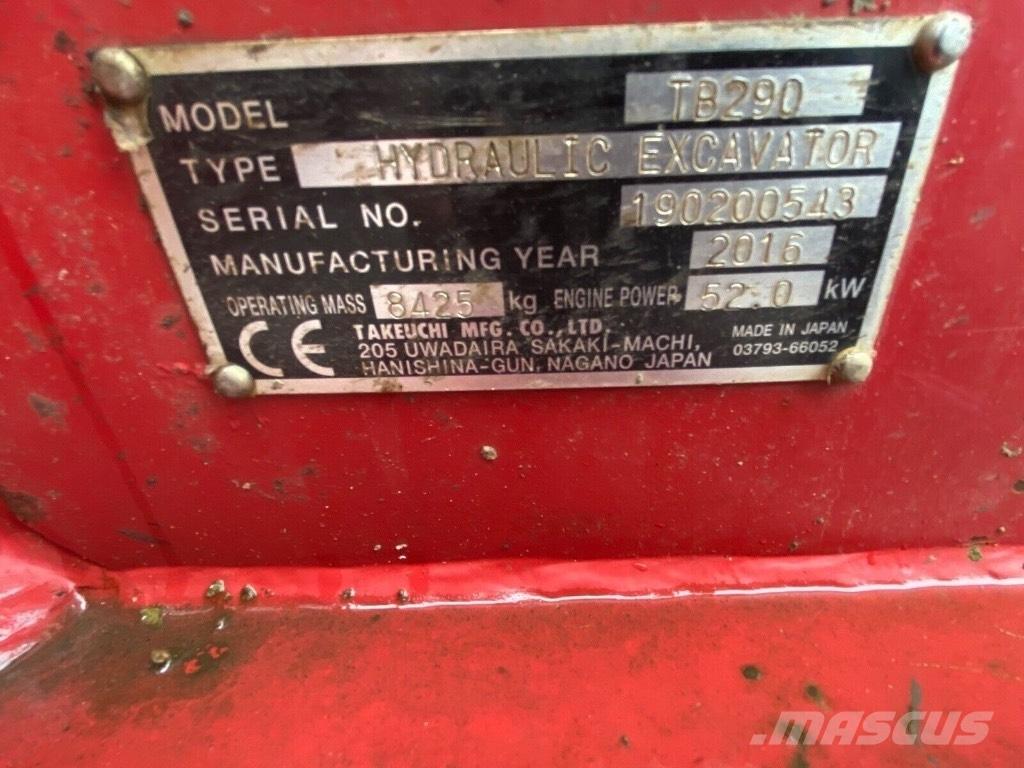 Takeuchi TB 290 Mini pelle 7t-12t