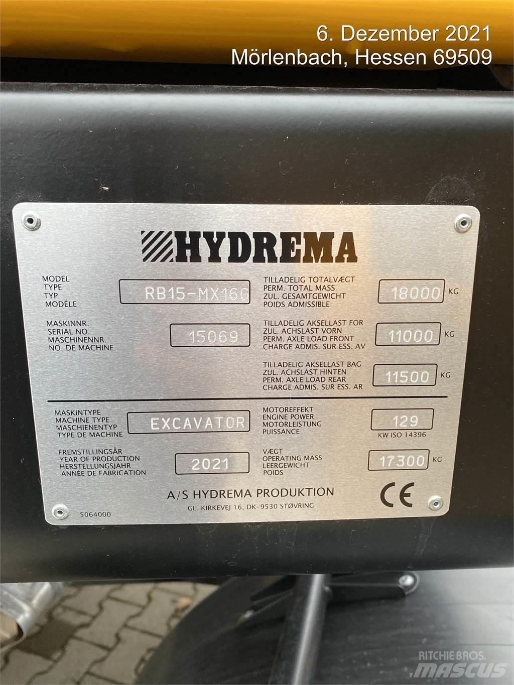 Hydrema MX16G Pelle sur pneus