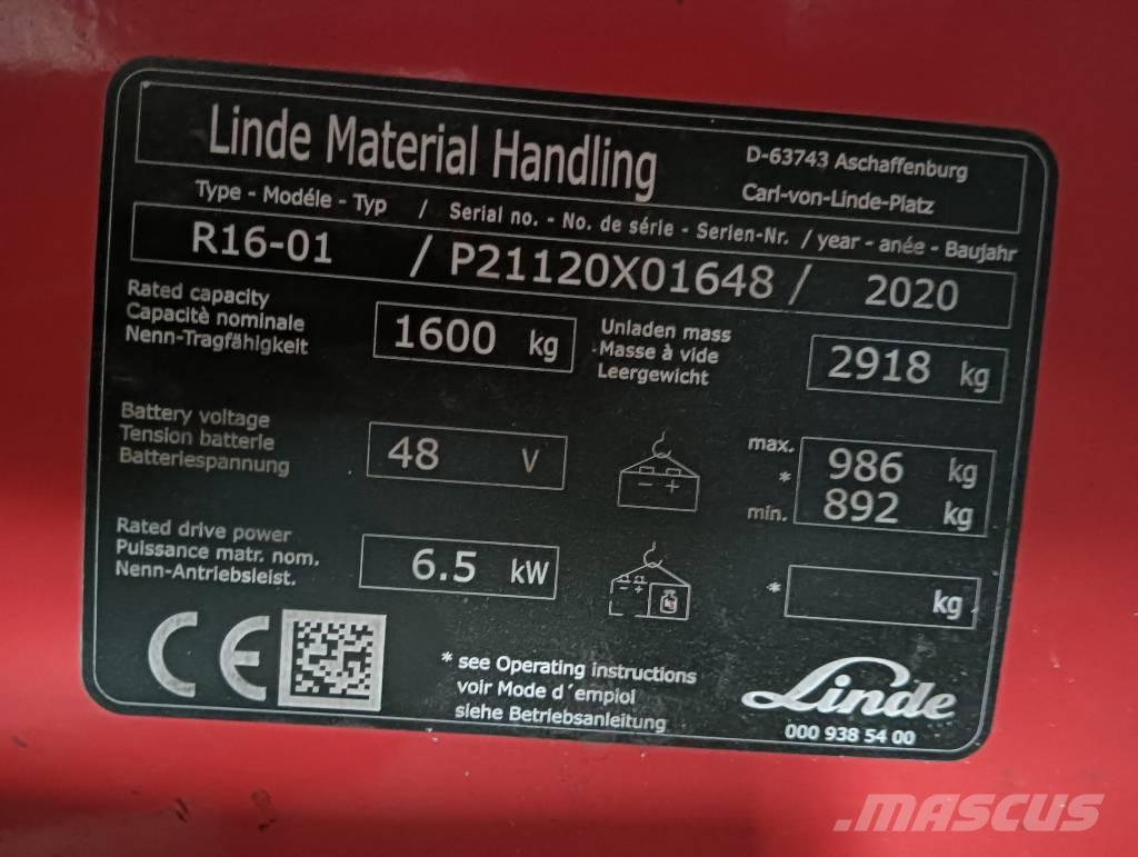 Linde R 16 Chariot à mât rétractable