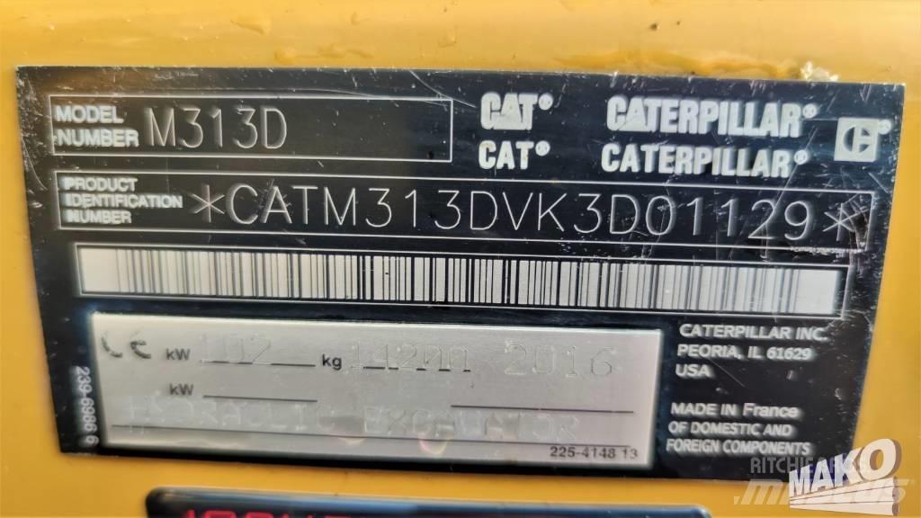 CAT M 313 D Pelle sur pneus