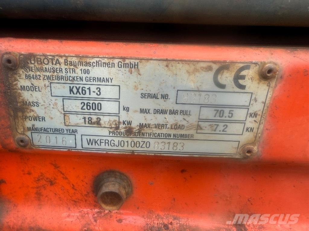 Kubota KX 61-3 Mini pelle < 7t