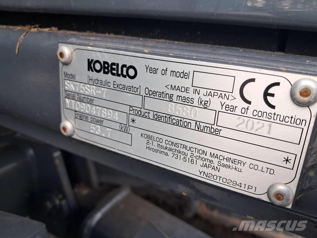 Kobelco SK75SR-7 Mini pelle 7t-12t