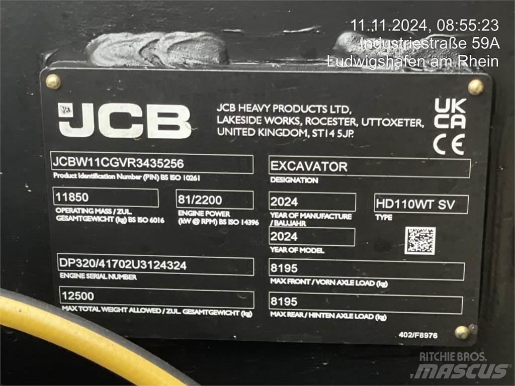 JCB HydraDig 110W Pelle sur pneus