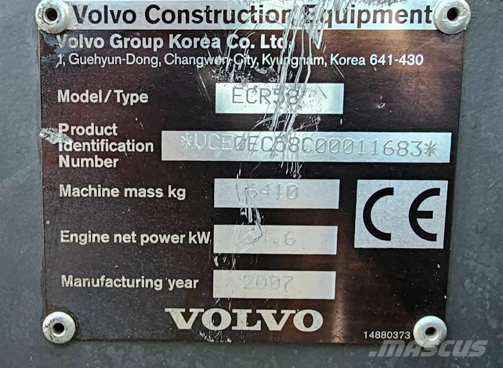 Volvo ECR 58 plus Mini pelle 7t-12t