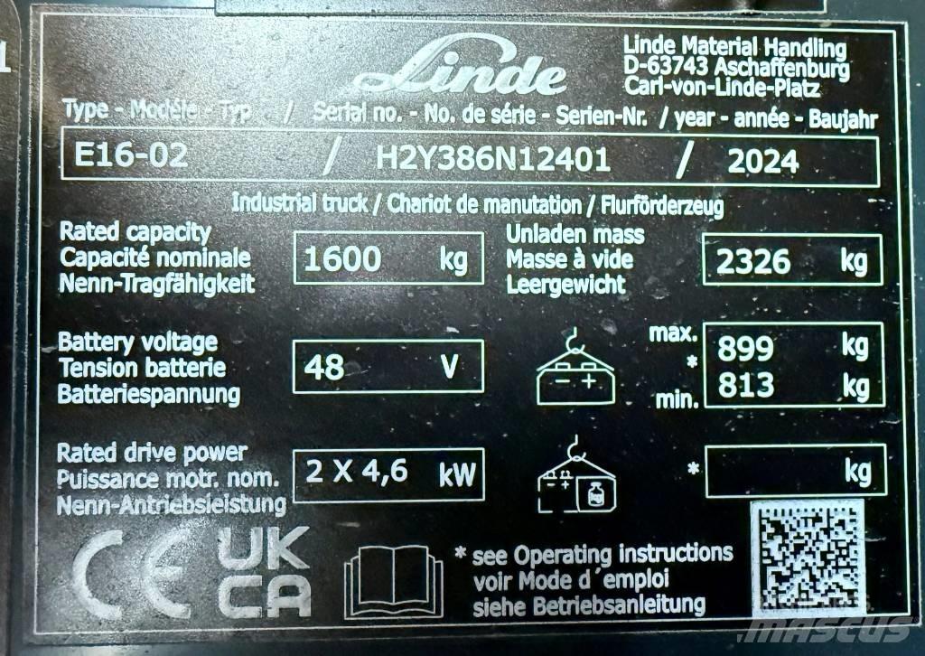 Linde E16/386-02 Chariots élévateurs électriques