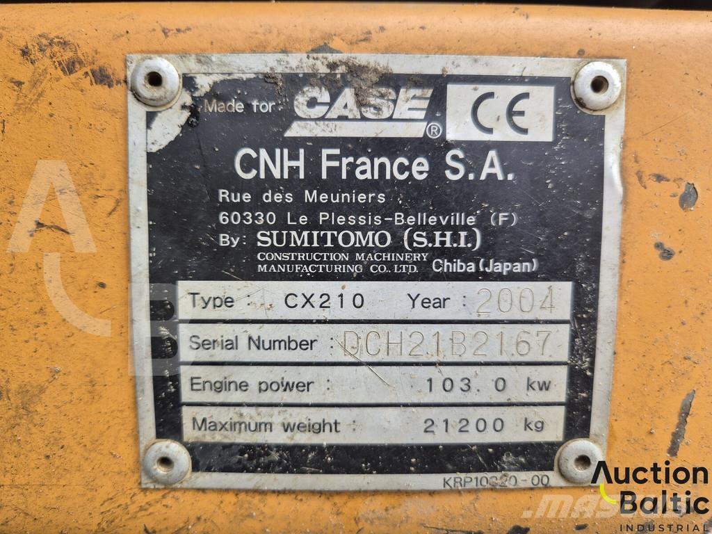 CASE CX 210 Pelle sur chenilles