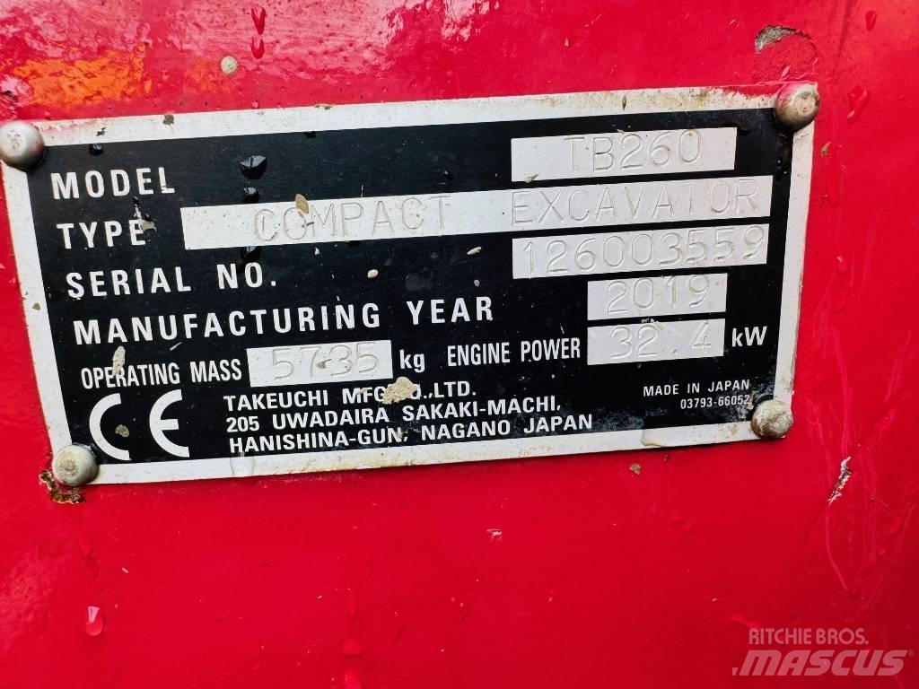 Takeuchi TB 260 Mini pelle < 7t