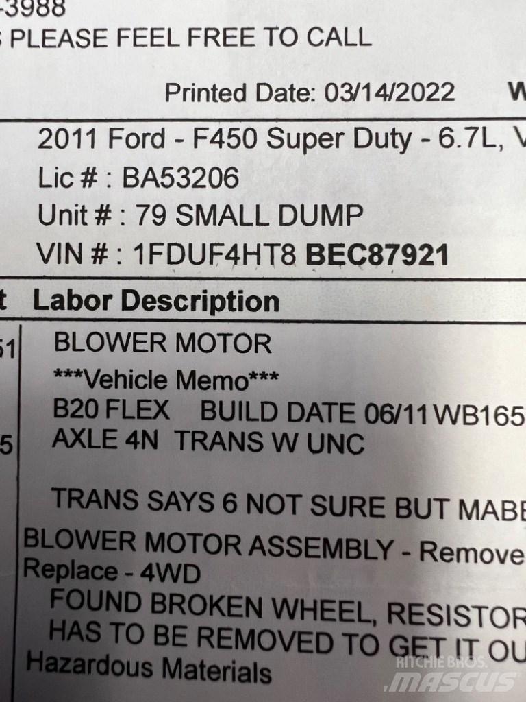 Ford F450 SUPER  DUTY Construction - Autres