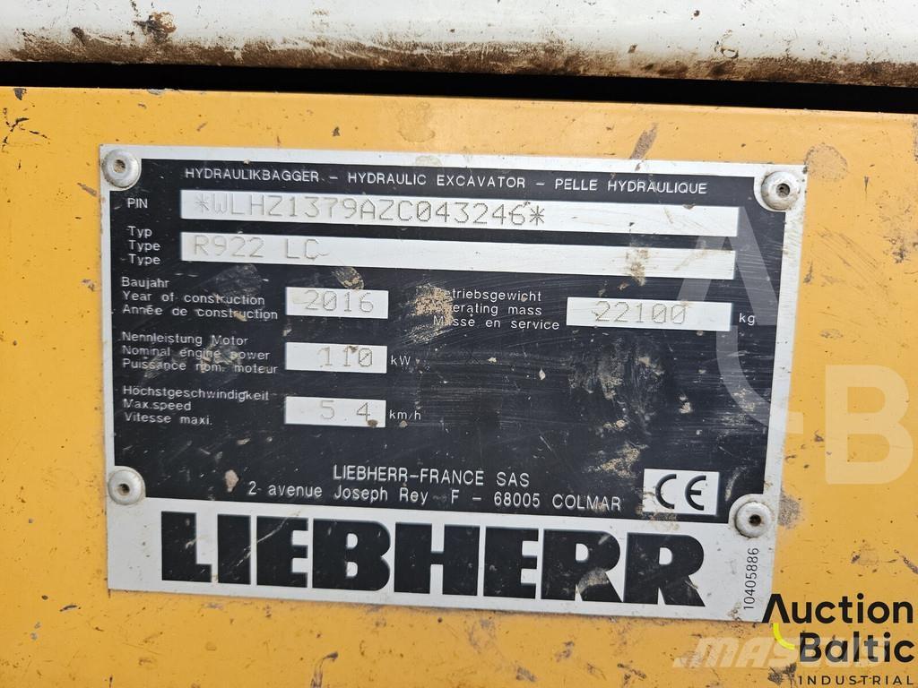 Liebherr R922 LC Pelle sur chenilles