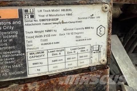 Hyster H 8.00 XL 5 Chariots diesel